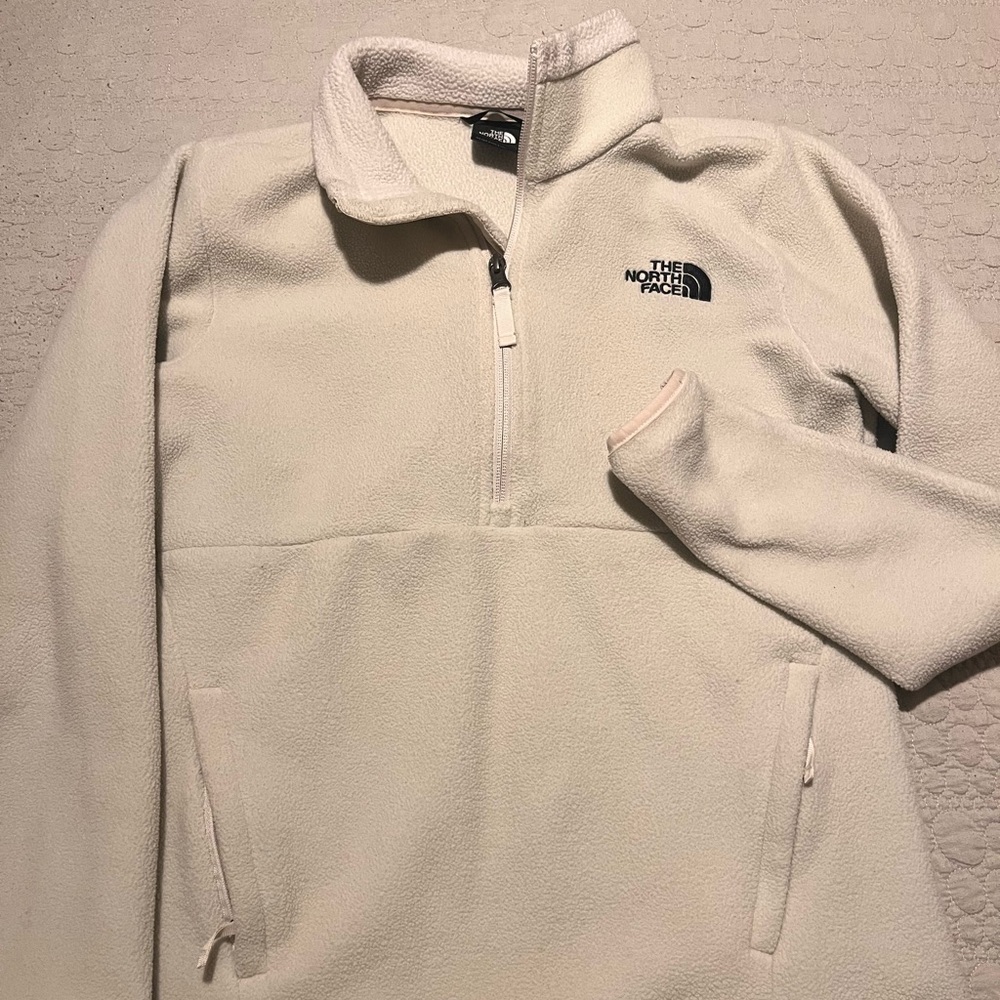 White Northface crewneck jacket